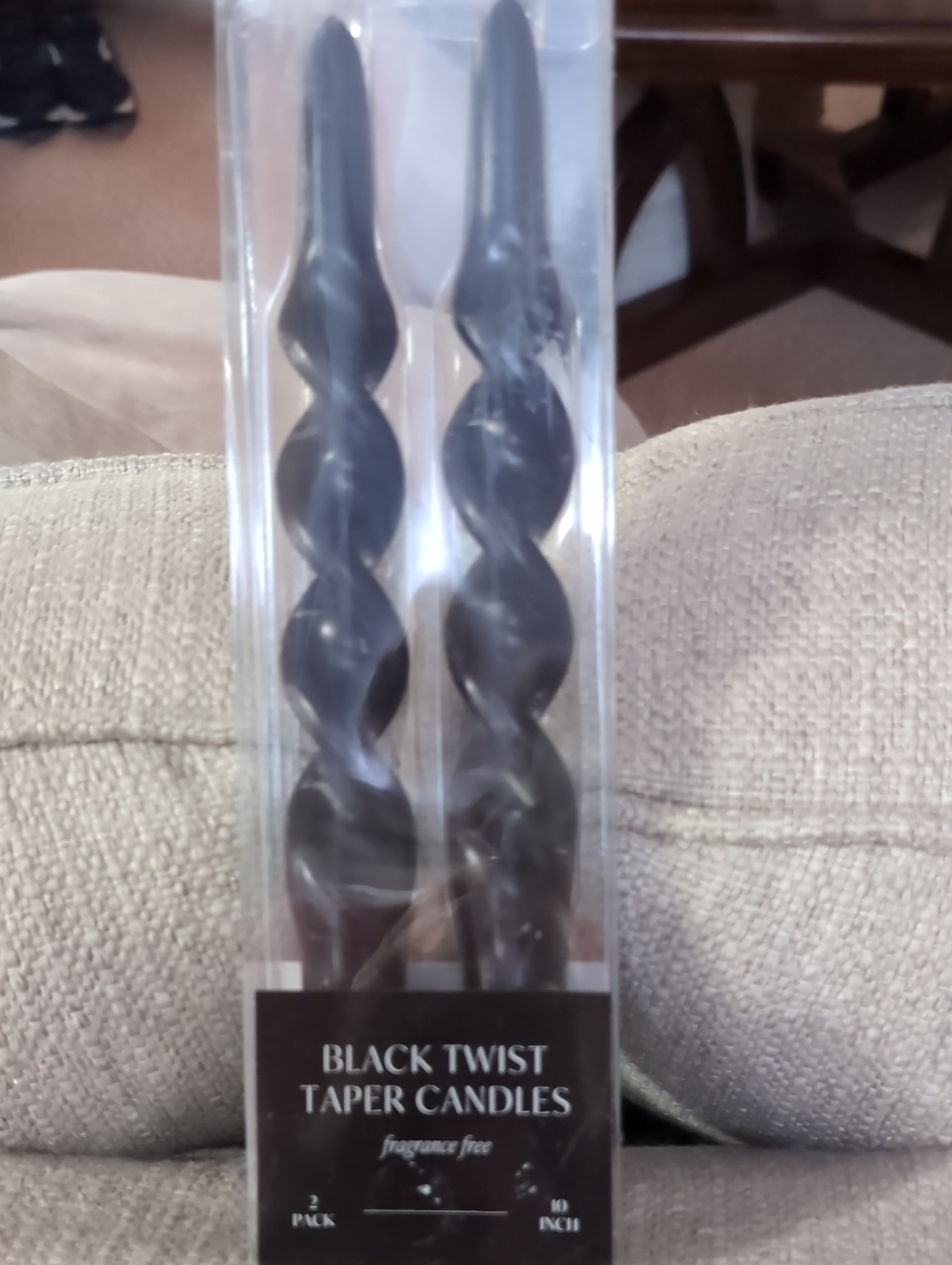 10" Black Twist Taper Candles - Fragrance Free Home/Halloween Decor Black Accent